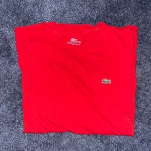 Lacoste mens small red crew neck t-shirt